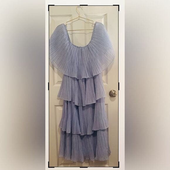 Lulu's Gala Ready Gingham Off-Shoulder Dress NWOT - Picture 5 of 5